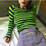 Neon Striped Knit Sweater