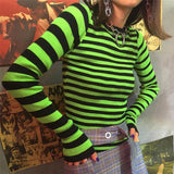 Neon Striped Knit Sweater
