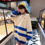 Oversized Striped Pullover