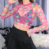 Anime Bling Mesh Top