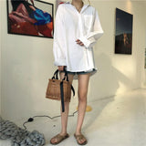 Oversized White Boyfriend Button Down Shirt