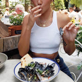 White Racerback Crop Top