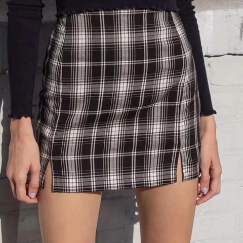 Skrrtt Skrrttt Plaid Mini Skirt
