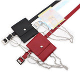 Basic Button Belt Bag With Detachable Chains