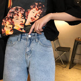 Long Distressed Denim Shorts