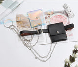 Basic Button Belt Bag With Detachable Chains