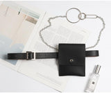 Basic Button Belt Bag With Detachable Chains