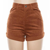 High Waisted Corduroy Shorts