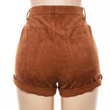 High Waisted Corduroy Shorts