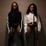 3M Reflective Striped Cropped Pullover