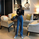 High Waisted Wide Leg Vintage Fit Jeans