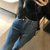 High Waisted Wide Leg Vintage Fit Jeans