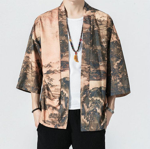 Landscape Printed Kimono Shirt