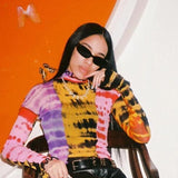 Technicolor Mesh Turtleneck