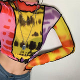 Technicolor Mesh Turtleneck