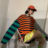 Patchwork Striped Long Sleeve Tee