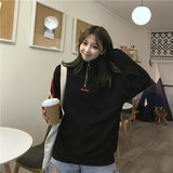 "New York" Embroidered Zip Up Pullover