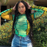 Technicolor Mesh Turtleneck