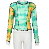 Technicolor Mesh Turtleneck