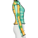 Technicolor Mesh Turtleneck