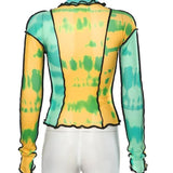 Technicolor Mesh Turtleneck