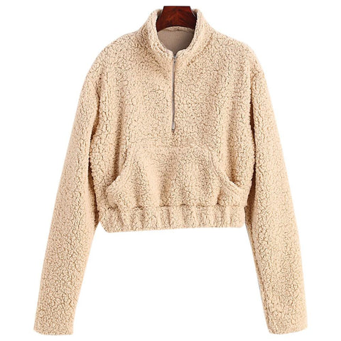 Cropped Fleece Pullover