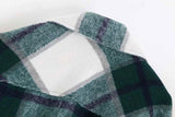 Oversized Wool Plaid Button Up Jacket
