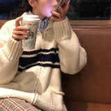 Thick Fiber Knitted Zip Up Cardigan