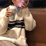 Thick Fiber Knitted Zip Up Cardigan