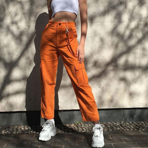 Orange Cargo Trousers