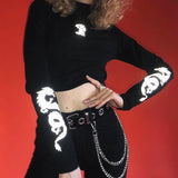 3M Reflective Dragon Mock Turtleneck Top