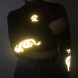 3M Reflective Dragon Mock Turtleneck Top