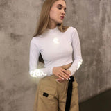 3M Reflective Dragon Mock Turtleneck Top