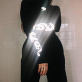 3M Reflective Dragon Mock Turtleneck Top