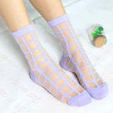 Sheer Grid Socks