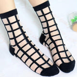 Sheer Grid Socks