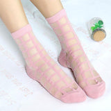 Sheer Grid Socks