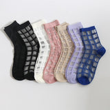 Sheer Grid Socks