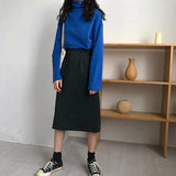High Waisted Midi Skirt