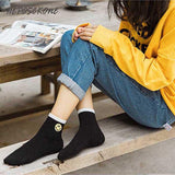Embroidered Smile Socks
