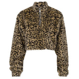 Leopard Zip Up Sweater