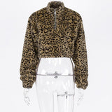 Leopard Zip Up Sweater