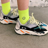 Neon Smiley Face Socks
