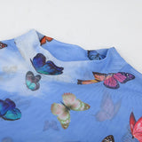 Butterfly Sky Mesh Top