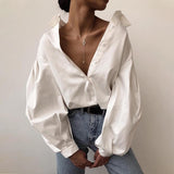 Lantern Sleeve Button Up Shirt