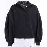 Lantern Sleeve Button Up Shirt