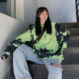 Custom Tie Dye Green Long Sleeve