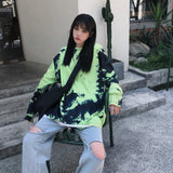 Custom Tie Dye Green Long Sleeve