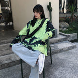 Custom Tie Dye Green Long Sleeve