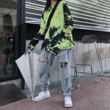 Custom Tie Dye Green Long Sleeve